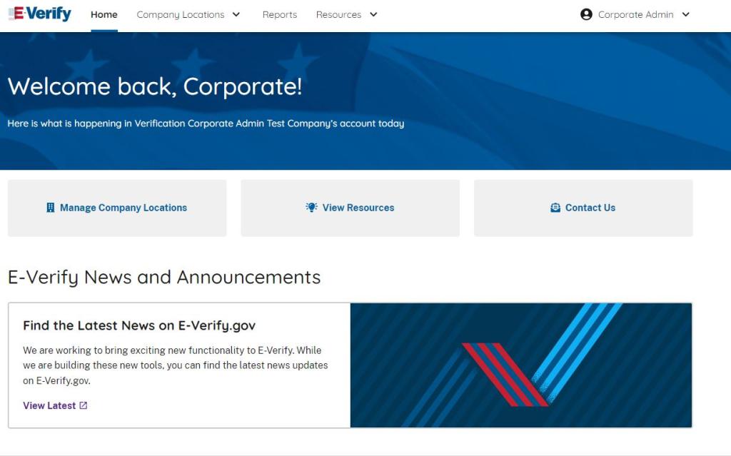 Corporate Administration homepage